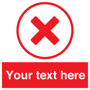 Custom red background, red cross in circle sign